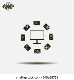 mail computer, vector illustration