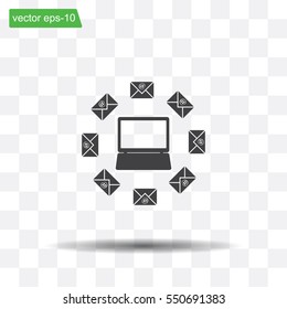 mail computer, vector illustration
