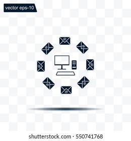 mail computer, vector illustration