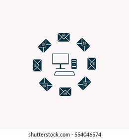 mail computer, vector illustration