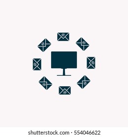 mail computer, vector illustration