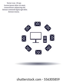 mail computer, vector illustration