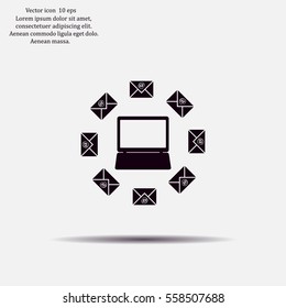 mail computer, vector illustration
