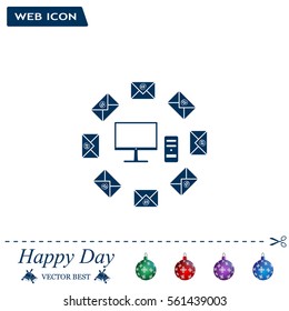 mail computer, vector illustration