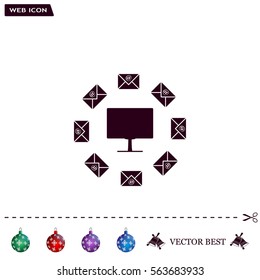 mail computer, vector illustration