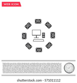 mail computer, vector illustration