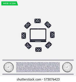 mail computer, vector illustration