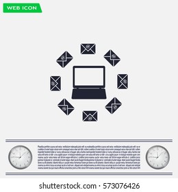 mail computer, vector illustration