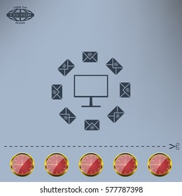 mail computer, vector illustration