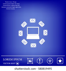 mail computer, vector illustration