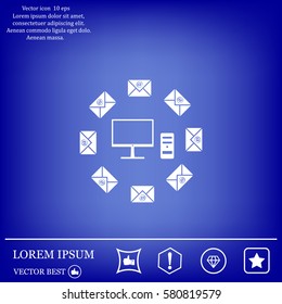 mail computer, vector illustration