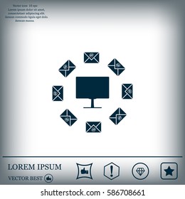 mail computer, vector illustration