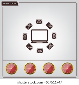 mail computer, vector illustration