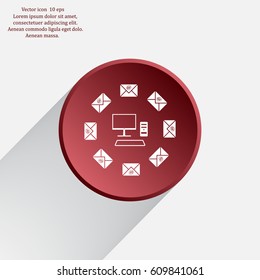 mail computer, vector illustration