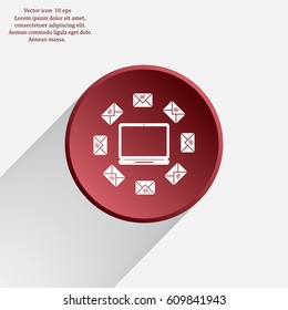 mail computer, vector illustration