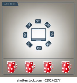 mail computer, vector illustration