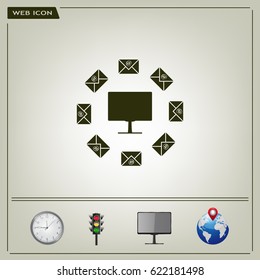 mail computer, vector illustration