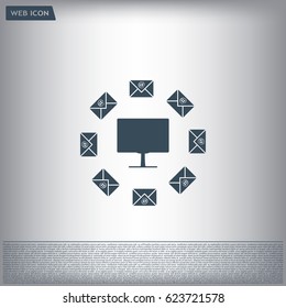 mail computer, vector illustration