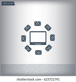 mail computer, vector illustration