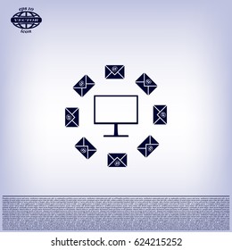 mail computer, vector illustration