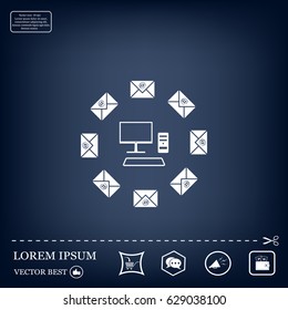 mail computer, vector illustration