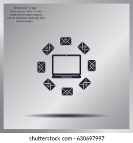 mail computer, vector illustration