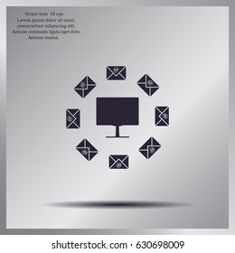 mail computer, vector illustration