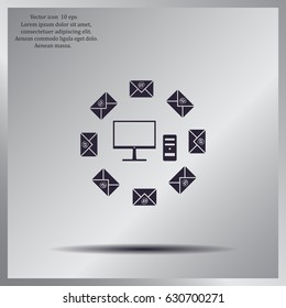 mail computer, vector illustration