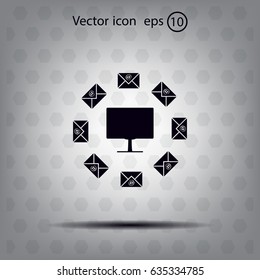 mail computer, vector illustration