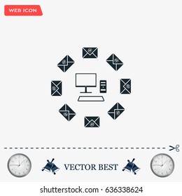 mail computer, vector illustration