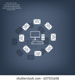 mail computer, vector illustration