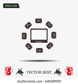 mail computer, vector illustration