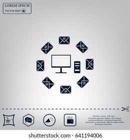 mail computer, vector illustration