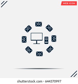 mail computer, vector illustration