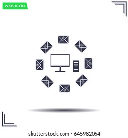 mail computer, vector illustration