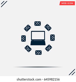 mail computer, vector illustration