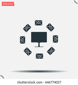 mail computer, vector illustration