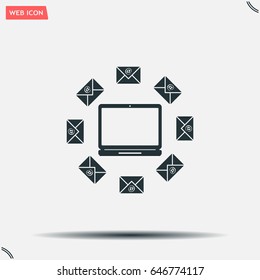 mail computer, vector illustration