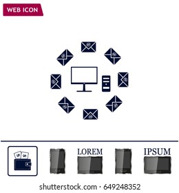 mail computer, vector illustration