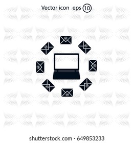 mail computer, vector illustration