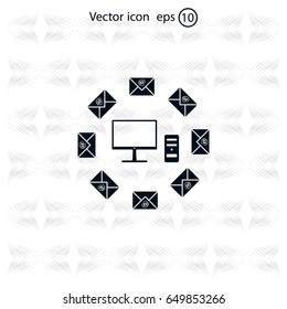 mail computer, vector illustration