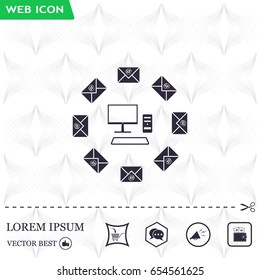 mail computer, vector illustration