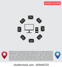 mail computer, vector illustration