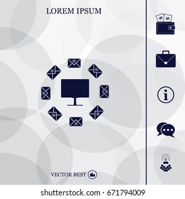 mail computer, vector illustration