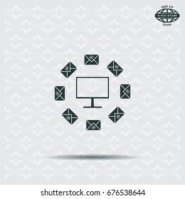 mail computer, vector illustration