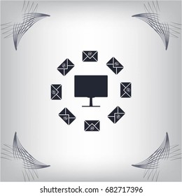 mail computer, vector illustration