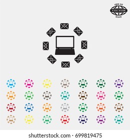 mail computer, vector illustration