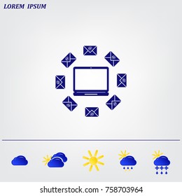 mail computer, vector illustration