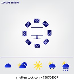 mail computer, vector illustration