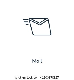 Mail concept line icon. Linear Mail concept outline symbol design. This simple element illustration can be used for web and mobile UI/UX.